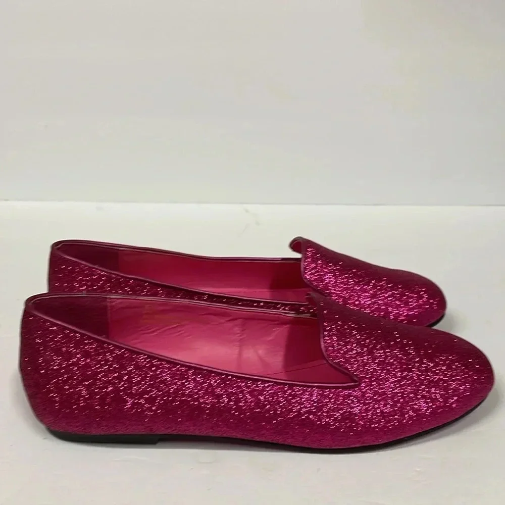 Twiggy London Pink Glittery Wide Width Taylor Swift Flats